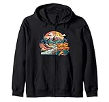 Nacho Chips Mountains Cheese River Landscape Nacho Day Zip Hoodie