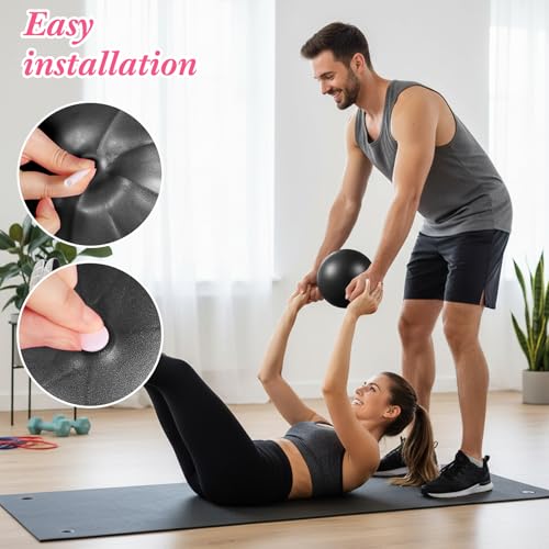 Image of 4 Pcs Small Exercise Pilates Ball Bulk 9 Inch Mini Yoga Balls Anti Burst and Slip for Stability, Fitness, Physical Therapy, Stretching & Core Workout at Home Gym Office Class