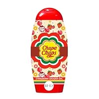 Chupa Chups Strawberry Shower Gel for Kids & Adults – Hydrating & Gentle 2-in-1 Body Wash & Shampoo with Glycerine, Soft & Nourished Skin, Strawberry Scent, Gentle on Sensitive Skin, Ages 3+, 250ml