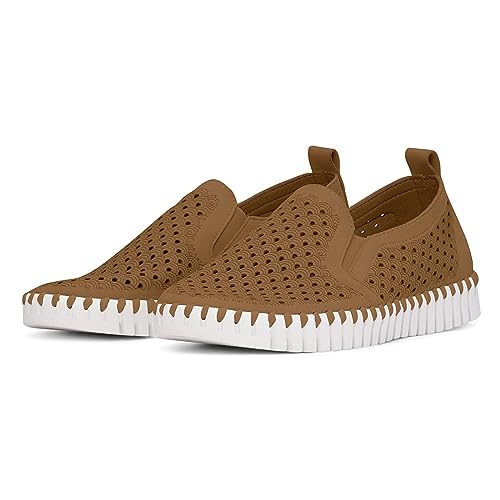 Image of Ilse Jacobsen HORNBAEK Women's Tulip Slip-On Flat | Elastic Side Panels | Lightweight Flexible Comfort.