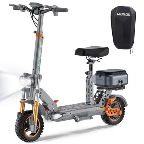 Image of M5 Pro Electric Scooter with Seat & Storage Box, 1600W Motor, 34 MPH, 43-50 Miles Range, 48V /20.8Ah Battery, LED Display, Rear Drive, Dual Suspension & Hydraulic Damping System