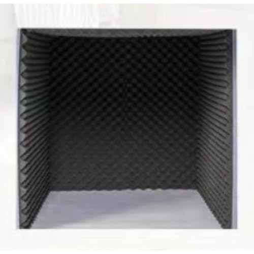 防音ブース 卓上吸音ボックス 1 人用 外グレー + 内パープル 吸音材付き ビデオ会議・録音・生放送用 簡易防音室 防音デスクパーテーション (外グレー+内黒です)