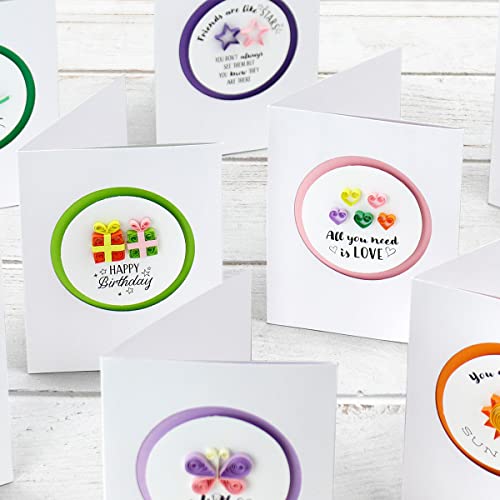 Katy Sue Miniature Sentiments Guided Paper Quilling Card Making Kit With Quilling Tool, Angled Craft Tweezers & 60Ml (2 Fl Oz) Of Anita's Tacky Pva Glue #TOP1