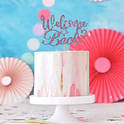 Glitter Welcome Back Cake Topper / Retirement Party Decor / Welcome Home / Family Housewarming Party Decorations Mixed Purple #TOP4