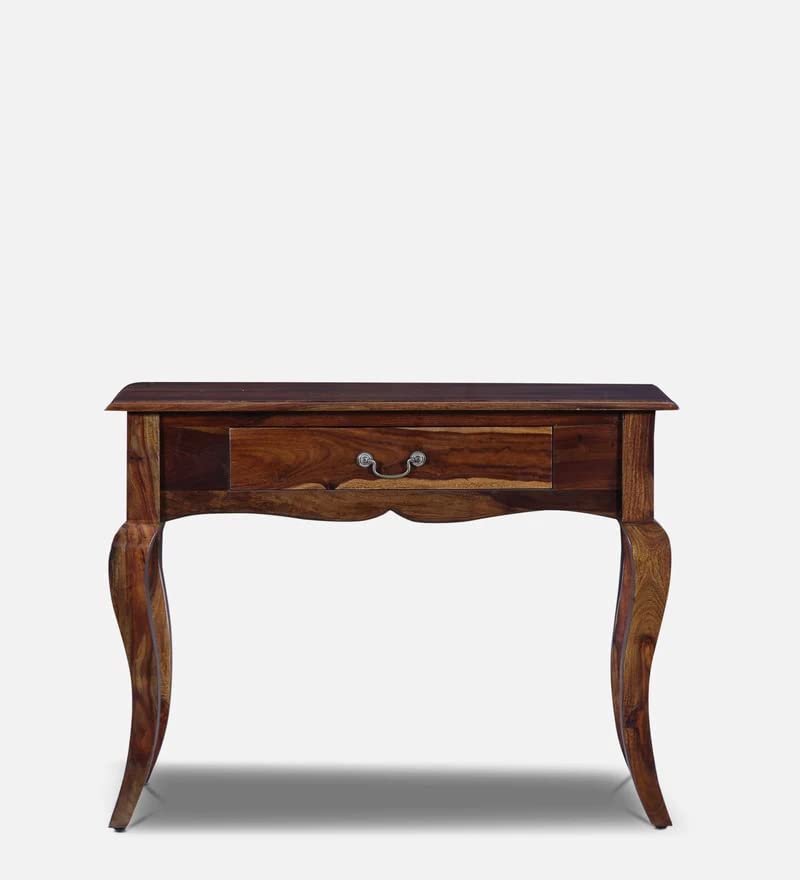 Image of Solid Sheesham Wood Console Table for Living Room Furniture | Hallway Enteryway Console for Home and Office (Natural Brown)