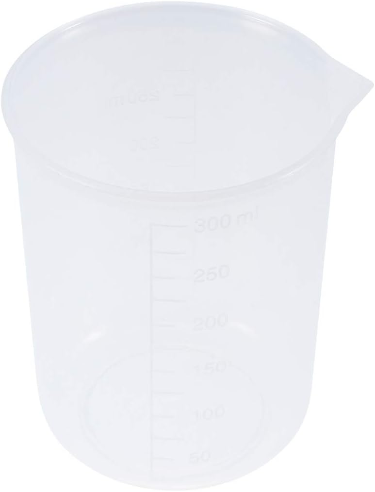 Hemoton Adjustable Measuring Cup 300ml Plastic Beaker for Oil Dry Ingredients Lab Use Clear Graduations