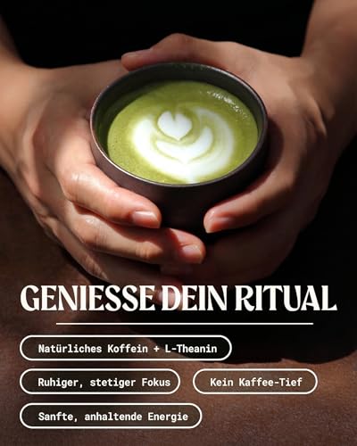 NaturaleBio Matcha Ceremonial Grade 100g. Original Matcha Pulver Bio aus Japan. Grüner Tee, Zeremonie-Qualität. Ideal zum Trinken, Kochen und als Kaffee Latte Zugabe