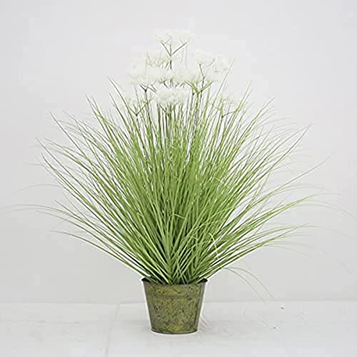 Image of FOX & FERN Artificial Grass Plant for Home /Office Decor | Faux Plant to Elevate Any Indoor /Outdoor Space(Clouds Grass White-30)