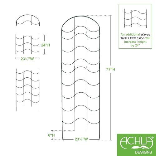 Treillis Achla Designs FT-16E Waves Extension pour jardin et plantes - 3