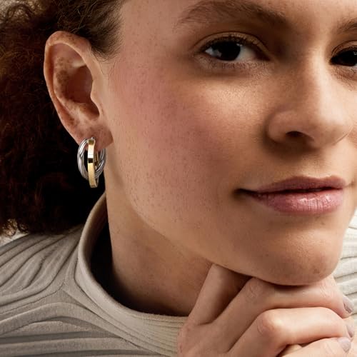 Ross-Simons Italian 2-Tone Sterling Silver Double-Hoop Earrings2