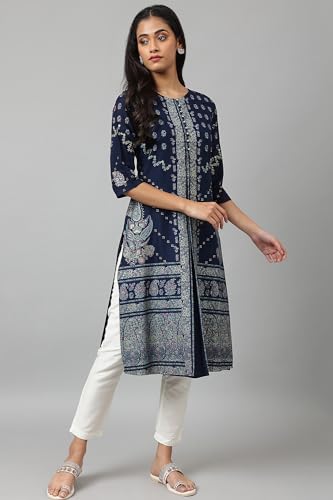 Image of W for Woman Women's Viscose Regular Fit Casual Kurta