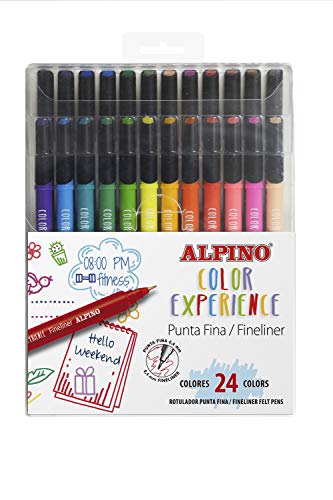 Alpino - Estuche 24 Fine Liner Color Experience En Oferta Alpino Color Experience 24 Rotuladores Fineliner | Rotulador Punta Fina| Rotulador Para Colorear Y Escribir En Detalle | Trazos Finos