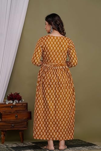 Image of Maternity Feeding Kurtis for Women Cotton - Zip Access Nursing Dress | Comfortable Pregnancy Wear | Stylish Feeding Kurti | Soft Cotton Maternity Dresses for Womens