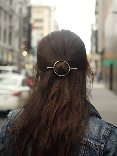 Doubnine HP001 Doublenine Open Circle Hair Slide Hair Clip Brass Hair Barrette Minimalist Rustic Women Girl Bridal Hair Accessories cover