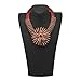RUIYIMING Statement African Necklace For Women African Jewelry Costume Earring Sets Tribal Fashion Colorful Big Rhinestone Crystal Pendent Collar Choker Bold Chunky Bib Handmade (Flower red)