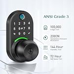 Keypad Smart Door Lock with Knob, Yamiry Keyless Entry Digital Lock with Handle, Fingerprint Electronic Knob for Front Door
