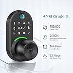 Keypad Smart Door Lock with Knob, Yamiry Keyless Entry Digital Lock with Handle, Fingerprint Electronic Knob for Front Door, Generate Passcode Remotely, Easy Installation - Image 3