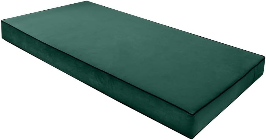 |SLIPCOVER ONLY|Contrast Pipe 6" Twin-XL 80x39x6 Velvet Indoor Daybed Mattress Cover-AD317