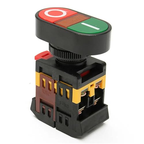 Interruptor APBB-22N con luz LED amarilla botón de inicio parada de 22mm para control de 36V 3