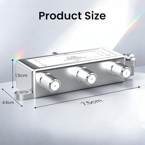 Coaxial Cable Splitter, NEWCARE Coax Splitter 5-2400MHz, RG6 Compatible, Cable Splitter 2 Way Can Work with Satellite/Cable TV and Internet, CATV Antenna System (3-Way) - Thumbnail 7