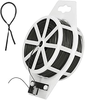 tenn well Garden Wire with Cutter, 328 Feet Plant Twist Ties Wire for Gardening Climbing Plants, Vines, Shrubs and Flowers (Black)