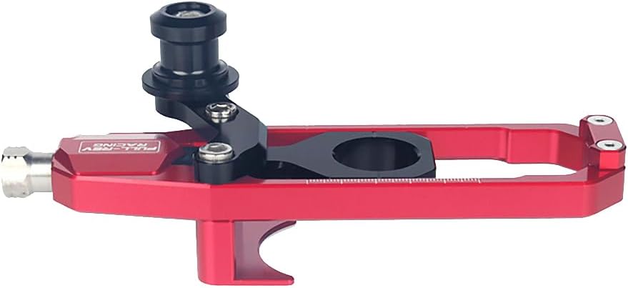Motorcycle Rear Chain Adjusters Tensioners with Lifting Spool CNC Aluminum Alloy Board Chain Adjustment Adjuster Fit for RSV4 2021-2023 (Red)