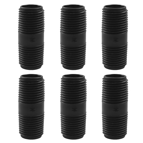 OSVJE 6 Pcs Sprinkler Head Pipe Riser, PVC Double Male Thread Extension 1/2 Inch MPT Raised Pipe, Automatic Irrigation Connector for Lawn Irrigation System (2 Inch)