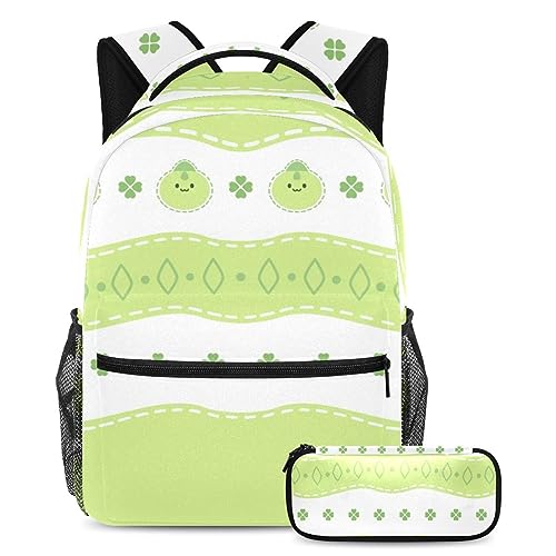 Sac à dos dinosaure vert lot de 2 avec trousse école garçons filles