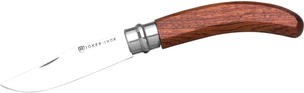Joker Pocket Knife VIROBLOCK NB21 with Bubinga Wooden Handle and 420 Stainless Steel Blade 3.14 inches, Revolving Ferrule, Outdoor Knife for Fishing, Hunting, Camping and Hiking