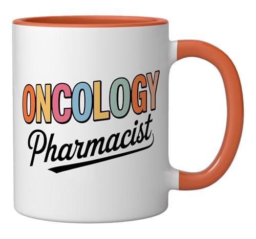 Taza cerámica oncología naranja y blanca 11 oz miniatura 2