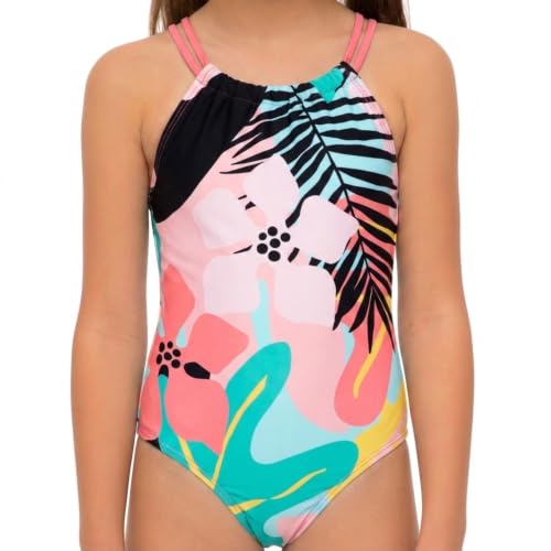 Image of Kanu Surf Girls Jasmine Beach Sport Halter One Piece Swimsuit