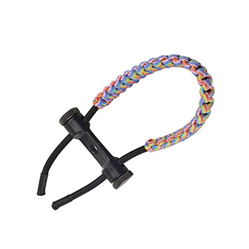 Archery Bow Wrist Sling Braided Adjustable Compound Bow Sling Aluminum Wrist for Compound Bow Crossbow Shooting Target Outdoor Accessory (Colorful)