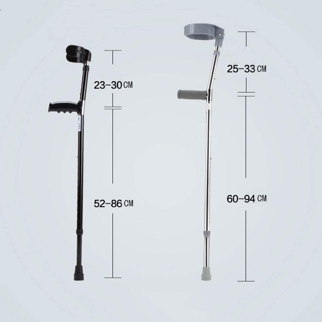 Muletas de antebrazo Muletas de antebrazo de atención médica ajustables, bastón individual ajustable con punta antideslizante y grosor duradero 1. Marco de metal de 2 mm, muleta para adultos, muleta
