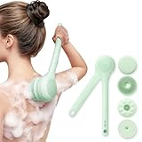 Oh,XIYU. Electric Body Brush Back Scrubber for Shower, Waterproof Long Dual Handle Power Body Scrubber with 3 Heads, Rechargeable Bath Brush & 2 Speeds, for Cleansing, Exfoliating and Massaging Skin