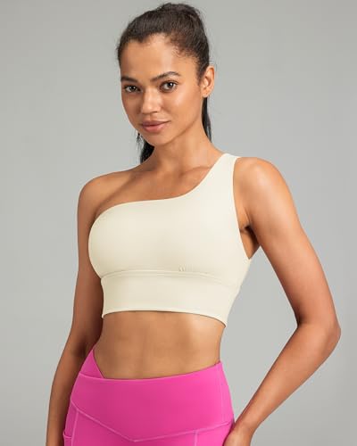 Image of Queenie Ke Womens One Shoulder Sports Bra Left Side Strap Yoga Bras Gym Training Workout Crop Tops