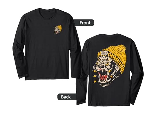 American Traditional Tattoo Gorilla Alternative Old School Long Sleeve T-Shirt