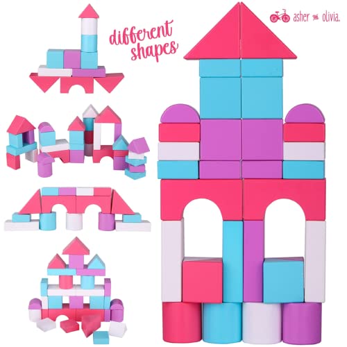 Large Building Wooden Blocks For Babies And Toddlers- 1-3 Years With Princess Castle Wooden Jigsaw Puzzles & Wand- Educational Montessori Fairytale Building Blocks For Toddlers #TOP5