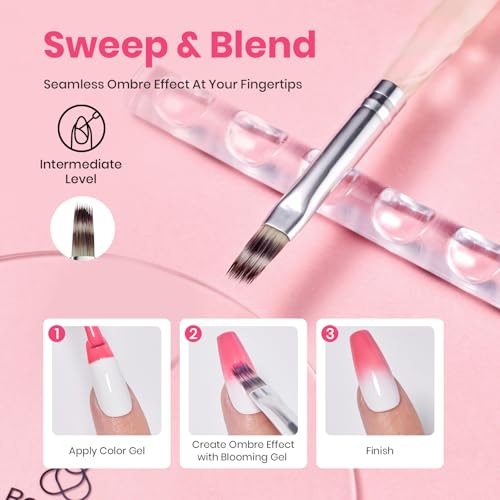Beetles Blooming Gel, esmalte gel blanco y set de pinceles miniatura 6