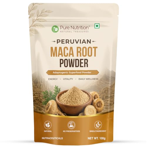 Image of Pure Nutrition Peruvian Maca Root Powder 100g | Maca Root Powder Organic | Single Ingredient Superfood for Daily Wellness, Vitality & Stamina | Maca Powder