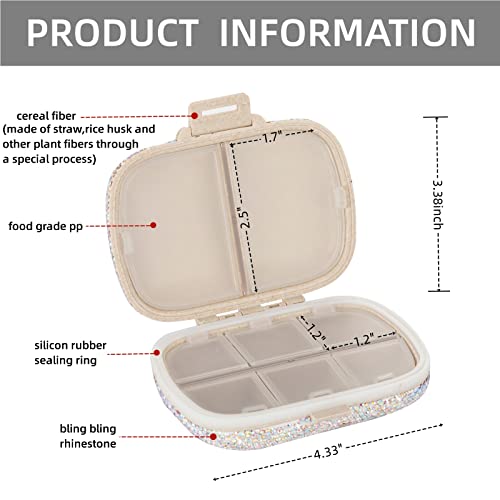 Image of Daily Vitamin Organizer,Portable Pill Case Travel,Medicine Pill Boxes Containers Bottle,Small Pill Holder Carrier for Purse,Cute Medication Dispenser Aids(Colorful)