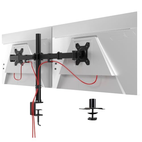 Duronic DM152 BK Supporto Doppio Monitor 13-27" VESA 75/100 8 kg