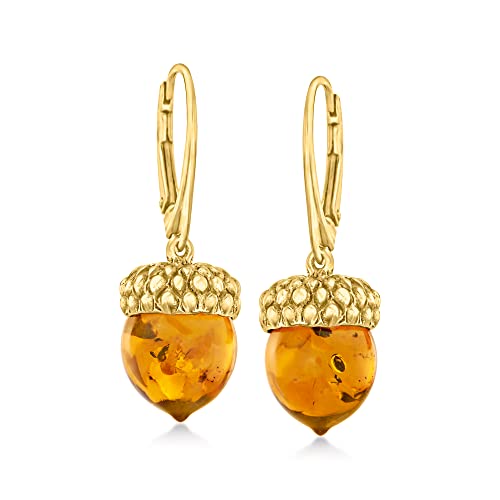 Ross-Simons Amber Acorn Drop Earrings in...