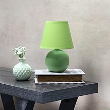 Simple Designs LT2008-GRN Mini Ceramic Globe Table Lamp, Green Pack of 18