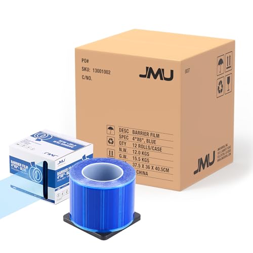 JMU Blue Barrier Film 12 Rolls, Dental Barrier Tape 4" x 6"