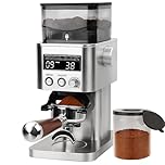 Homtone Macinacaffè Elettrico in Acciaio Inox con Schermo LCD, 31 Livelli di Macinatura Precisi, Macinacaffè a Cono per Espresso/Caffè Filtro/French Press
