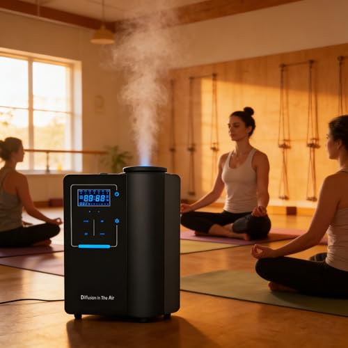Diffusore di oli essenziali senza acqu professionale 300–500m²,diffusore oli essenziali,da parete o tavolo,capacità 200 ml,corpo in metallo,controllo smart tramite app,diffusione a freddo uniforme
