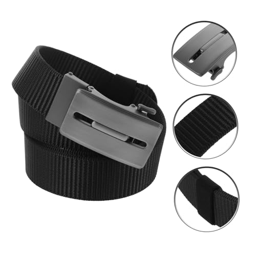 Men's Nylon Ratchet Belt Buckle Automatic Buckle Belt for Mens Casual Black Pants2