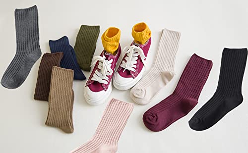 CHUNG Women Cotton Socks Crew Calf Multi-Color Solid for Students 5.5-9 Teenagers Juniors Seniors Young Lady Girls2