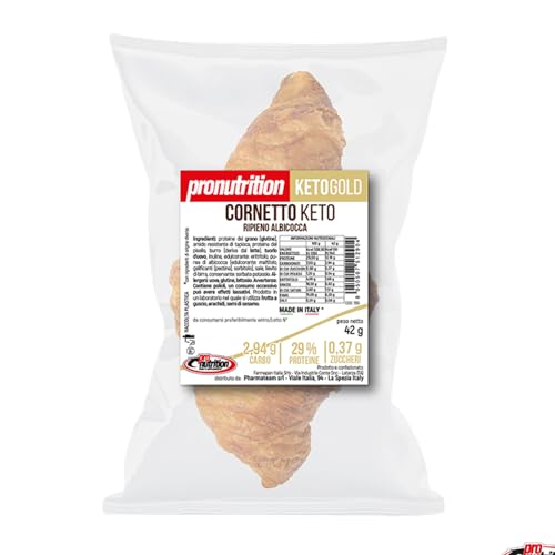 Cornetto Keto Ripieno Di Albicocca. Con Solo 2,94 Gr Di Carboidrati. Formato Da 42Gr.