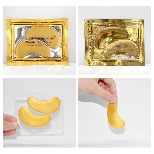 6 Paare 12 Stück Augenpads,Eye Patches,Eye Pads,Augen Pads,Augenpads Gegen Augenringe,Augenpads Gegen Falten,für Augenpflege,Anti-Falten,Augenringe entfernen,Gold